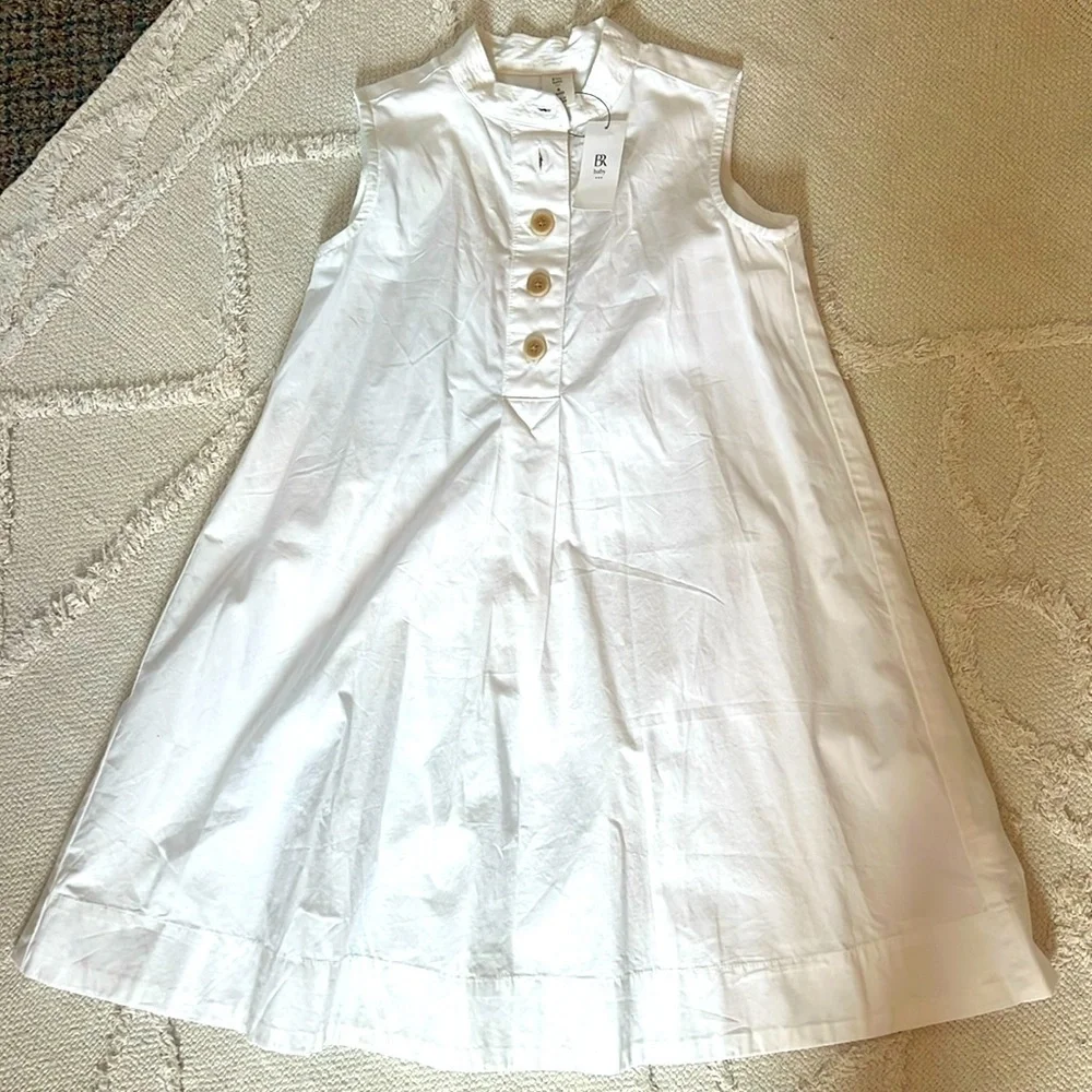 Banana Republic Girls White Cotton Dress size 4 NWT